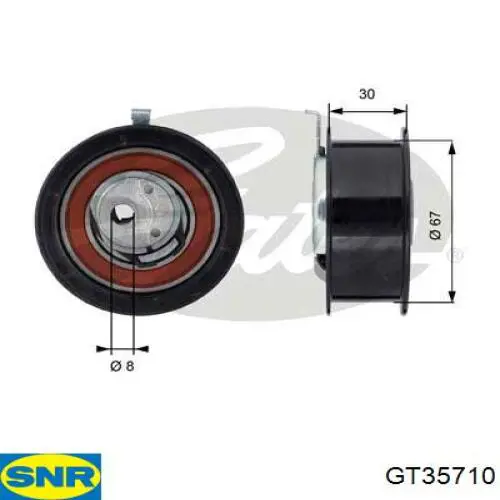 GT35710 SNR ролик натягувача ременя грм