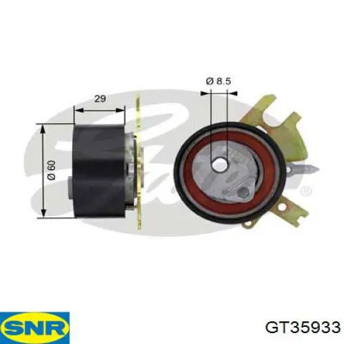 GT35933 SNR ролик натягувача ременя грм