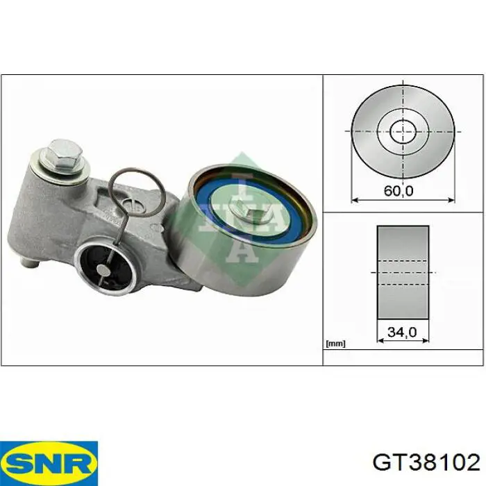 GT38102 SNR Натяжна планка поліклинового ременя