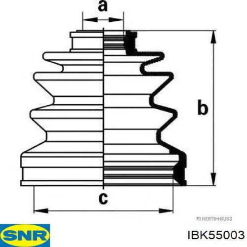 IBK55003 SNR Пильник ШРКШ внутрішній, правий