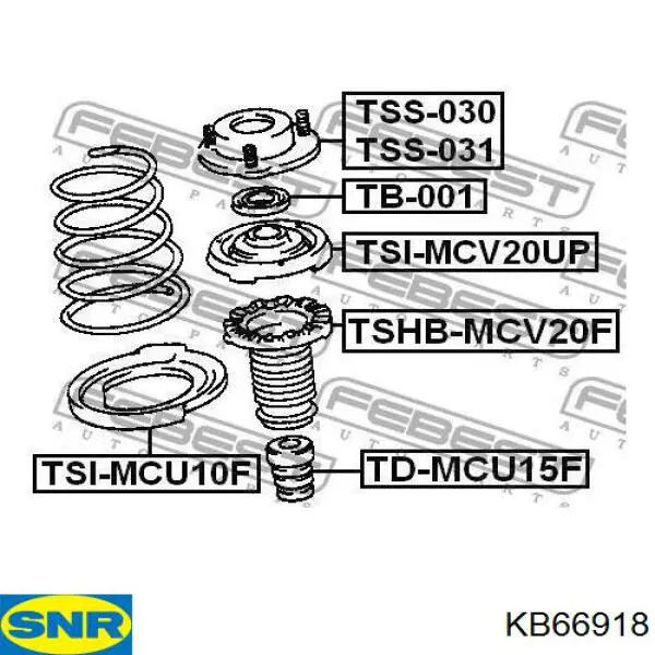 Купити KB66918 SNR Опора амортизатора переднього правого