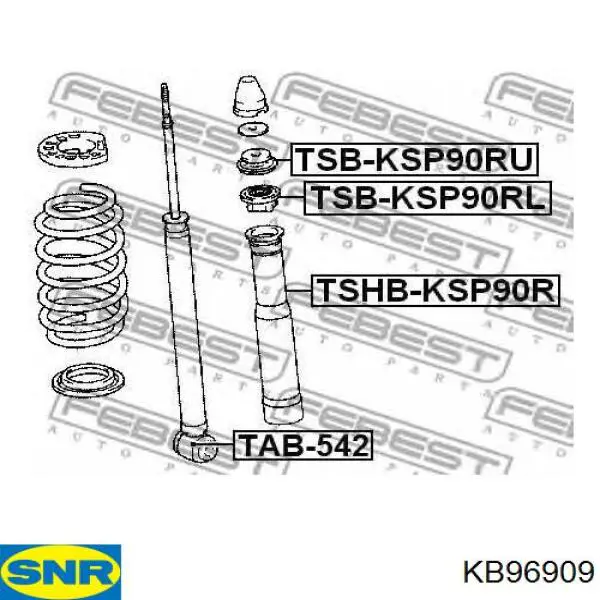 Опора амортизатора заднього SNR KB96909 ціна, від 4.38 USD