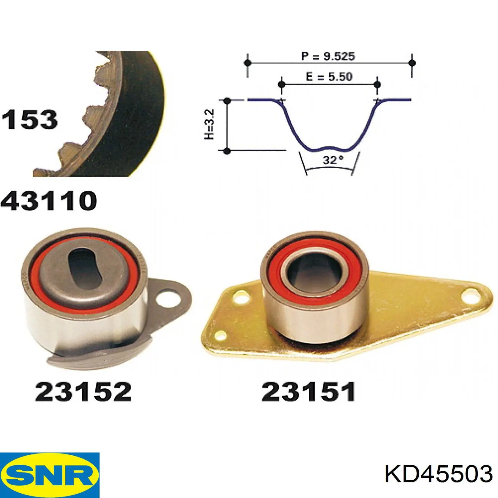 Комплект ГРМ Renault (RVI) 7701468168 ціна, від 65.47 USD
