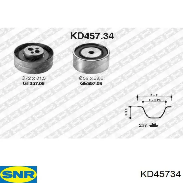 Купити KD45734 SNR ГРМ ремень