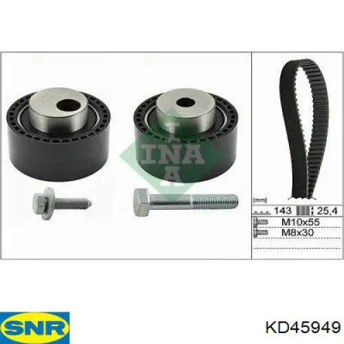 KD45949 SNR Ремінь ГРМ, комплект