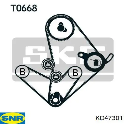 Комплект ГРМ SNR KD47301 ціна, від 74.10 USD