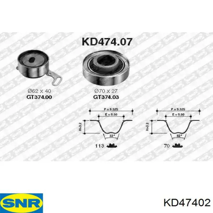 Комплект ГРМ KD47402 SNR