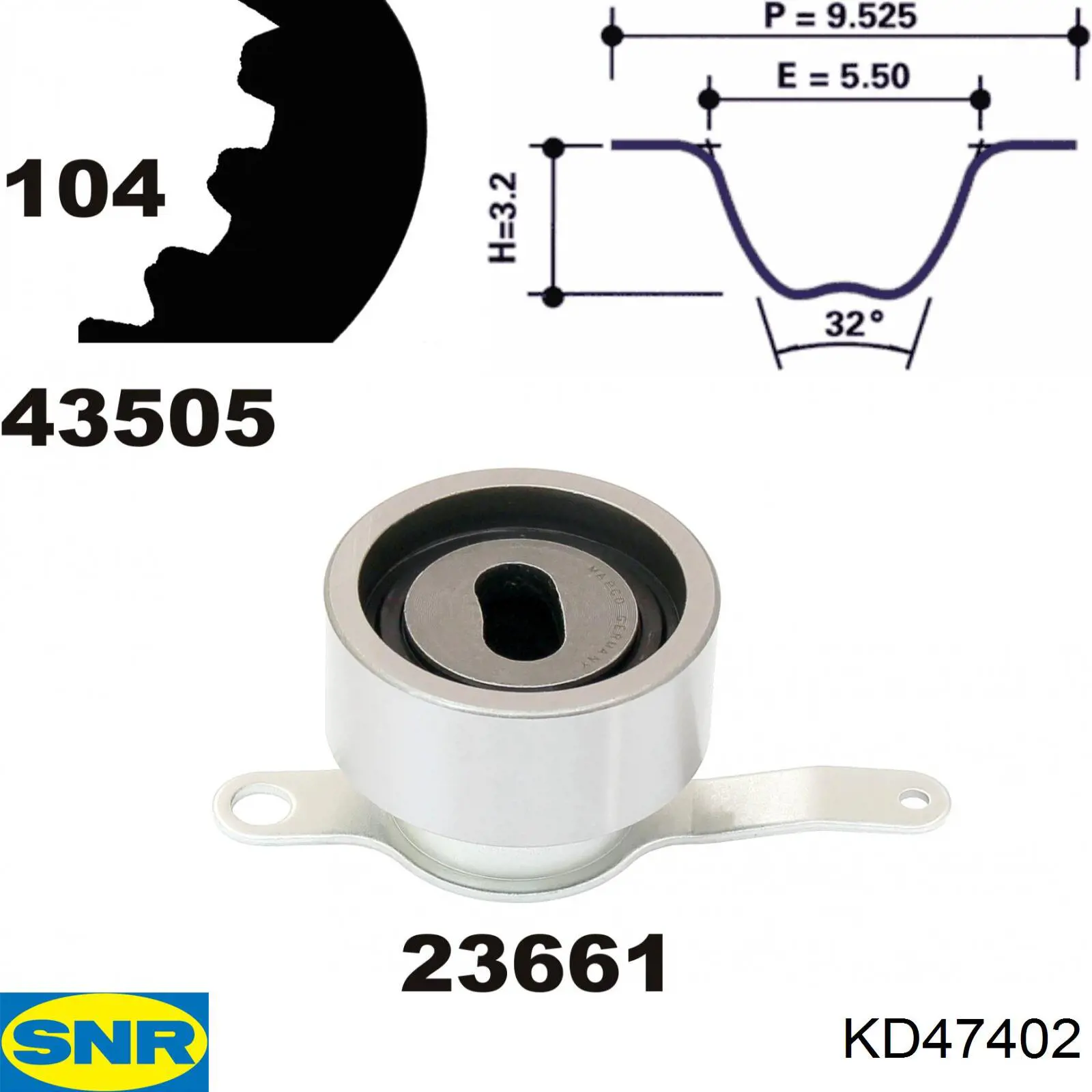 KD47402 SNR Ремінь ГРМ, комплект