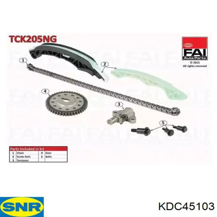 Ланцюг ГРМ, комплект SNR KDC45103 ціна, від 86.84 USD