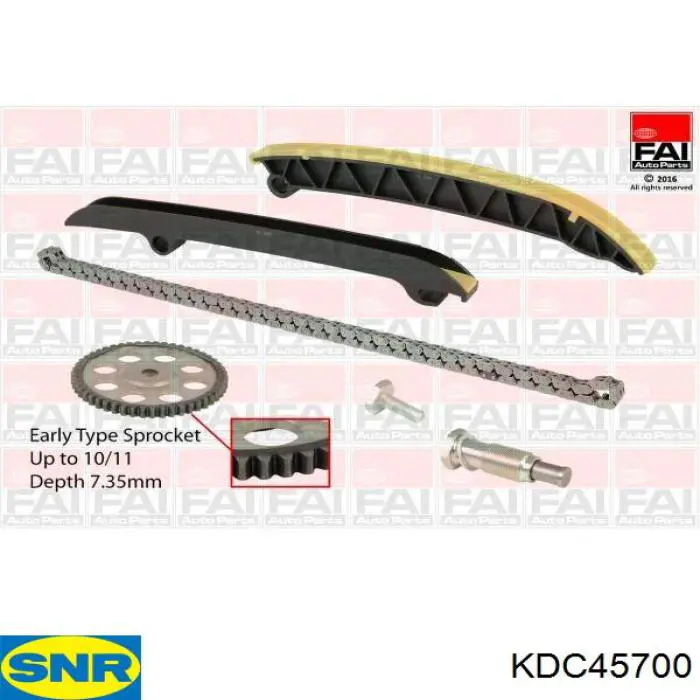Комплект ланцюга ГРМ KDC45700 SNR