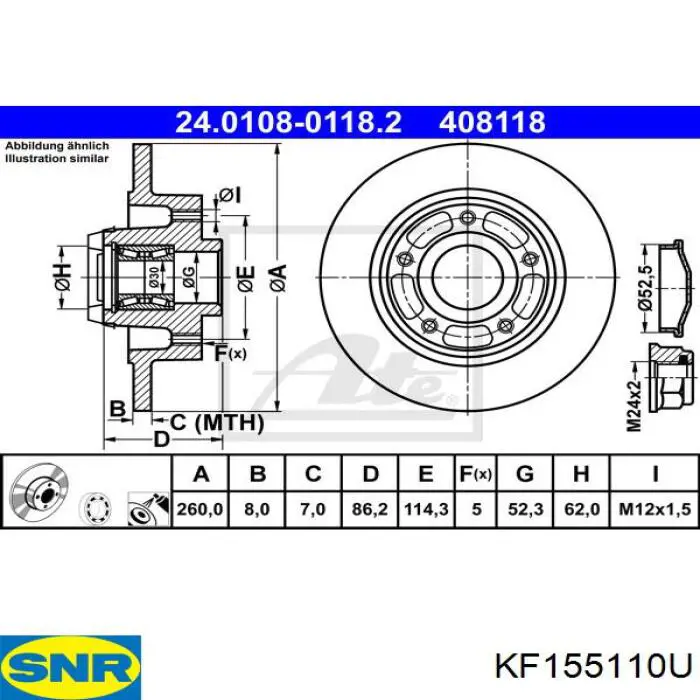 Гальмівні диски KF155110U SNR