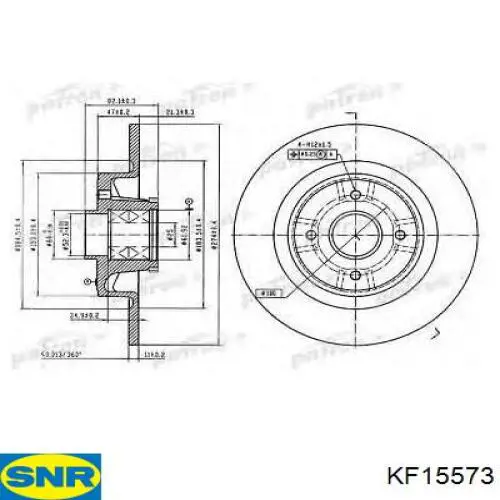 KF15573 SNR диск гальмівний задній