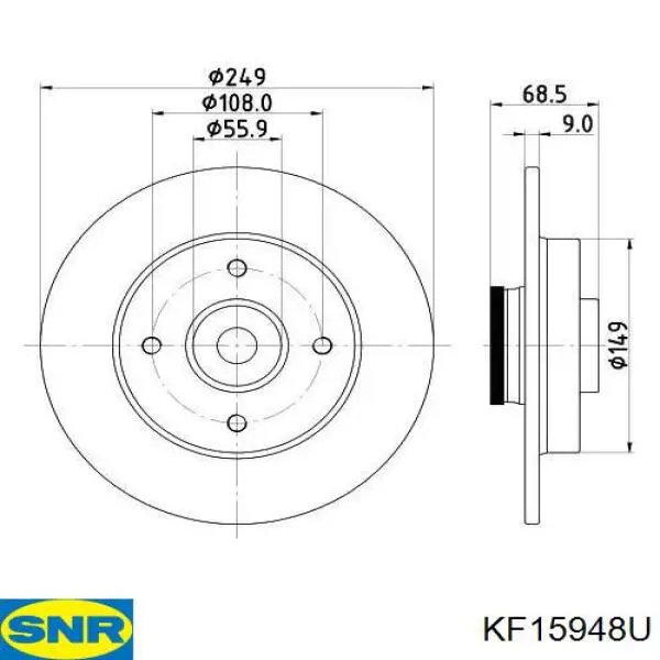 Гальмівні диски KF15948U SNR