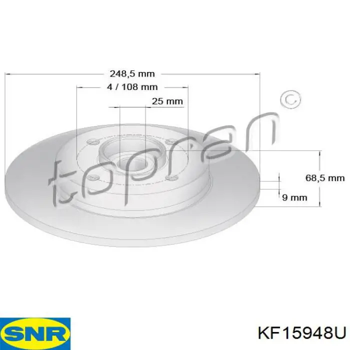 Задні дискові гальма SNR KF15948U ціна, від 67.52 USD