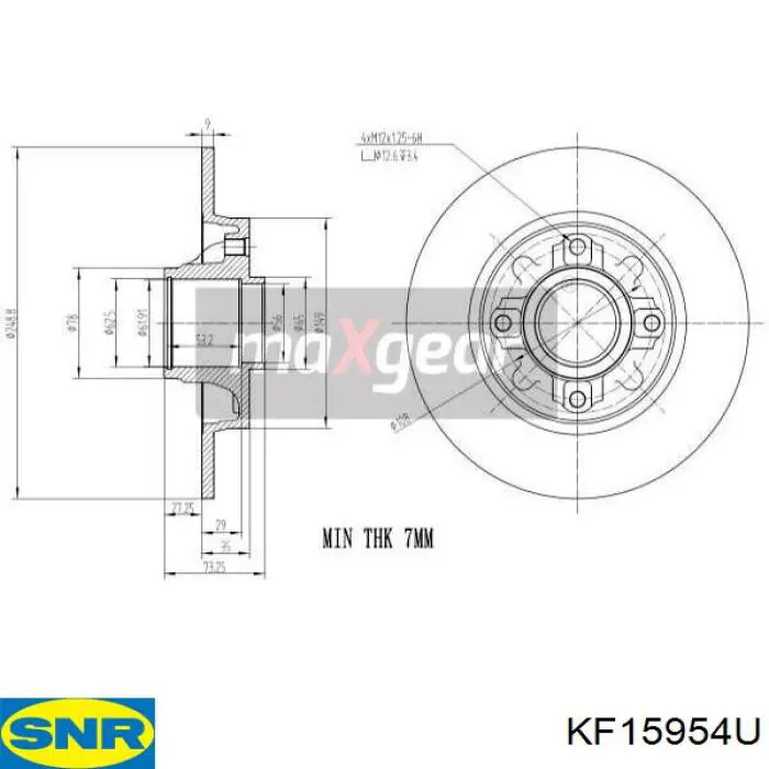 Гальмівні диски KF15954U SNR