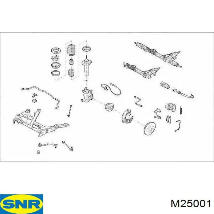 Опора стійки амортизатора переднього SNR M25001 ціна, від 24.57 USD
