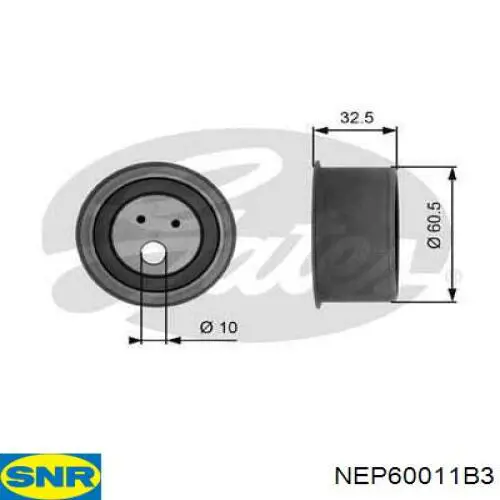 NEP60011B3 SNR ролик натягувача ременя грм