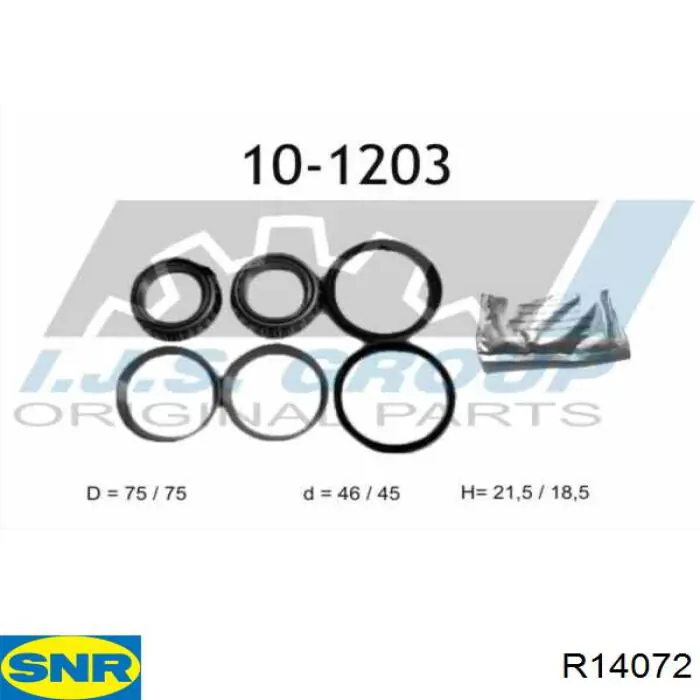 Комплект підшипник маточини передньої SNR R14072 ціна, від 35.91 USD