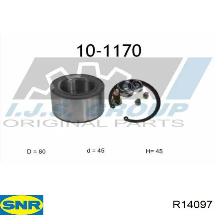 Комплект підшипник маточини передньої SNR R14097 ціна, від 25.88 USD