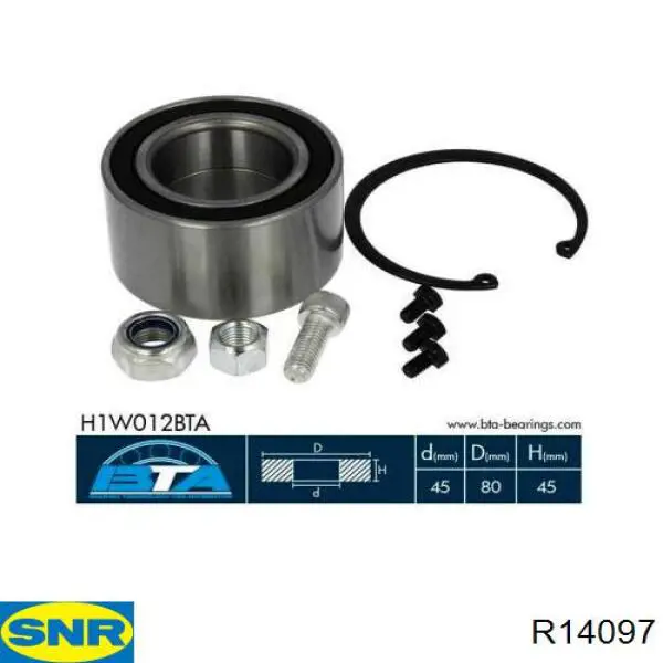 Комплект підшипник маточини передньої SNR R14097 ціна, від 25.88 USD
