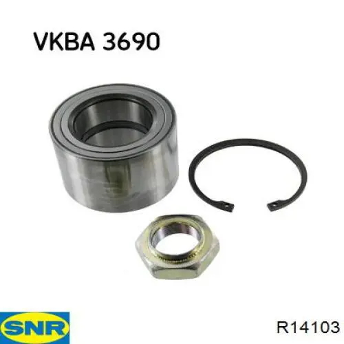 Комплект підшипник маточини передньої SNR R14103 ціна, від 58.52 USD