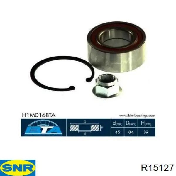 Підшипник маточини передньої/задньої R15127 SNR