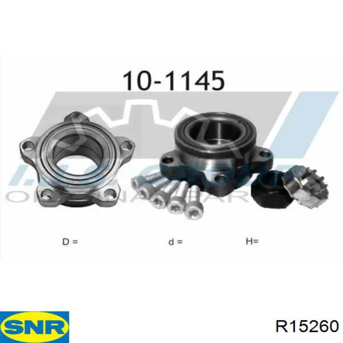 Комплект підшипник маточини передньої SNR R15260 ціна, від 37.05 USD