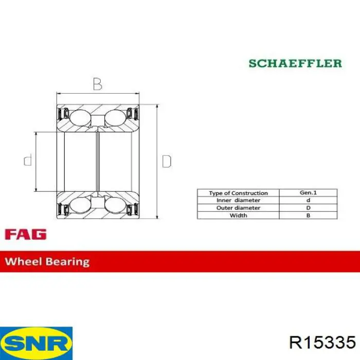 Купити R15335 SNR Підшипник ступиці передньої