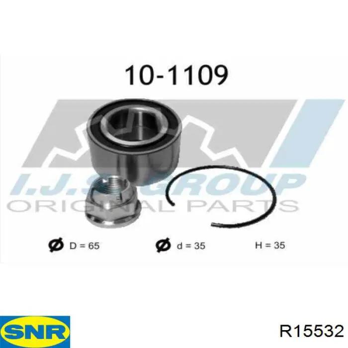 Комплект підшипник маточини передньої SNR R15532 ціна, від 14.95 USD