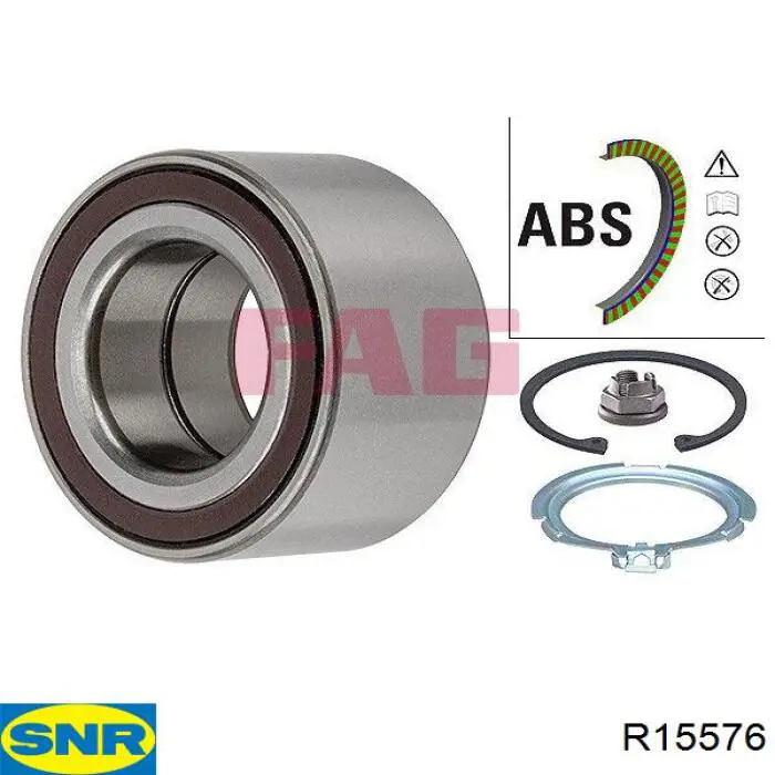 Комплект підшипник маточини передньої SNR R15576 ціна, від 42.59 USD