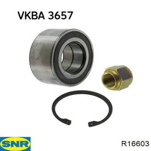 Комплект підшипник маточини передньої SNR R16603 ціна, від 33.49 USD