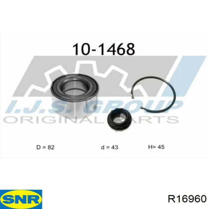 Комплект підшипник маточини передньої SNR R16960 ціна, від 31.57 USD