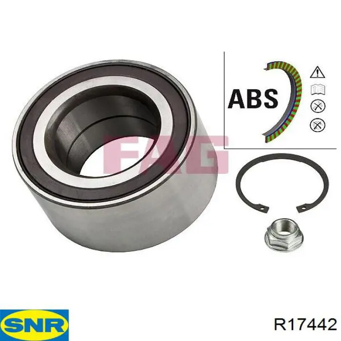 Комплект підшипник маточини передньої SNR R17442 ціна, від 35.95 USD