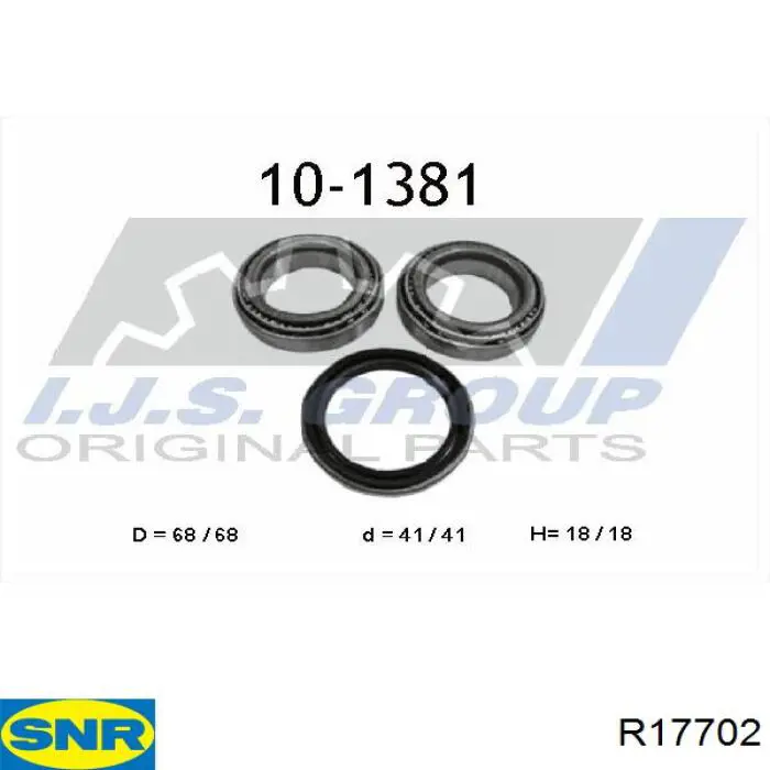 Комплект підшипник маточини передньої SNR R17702 ціна, від 29.85 USD