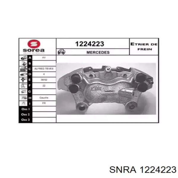 Купити A0004207283 Mercedes Супорт гальмівний передній лівий
