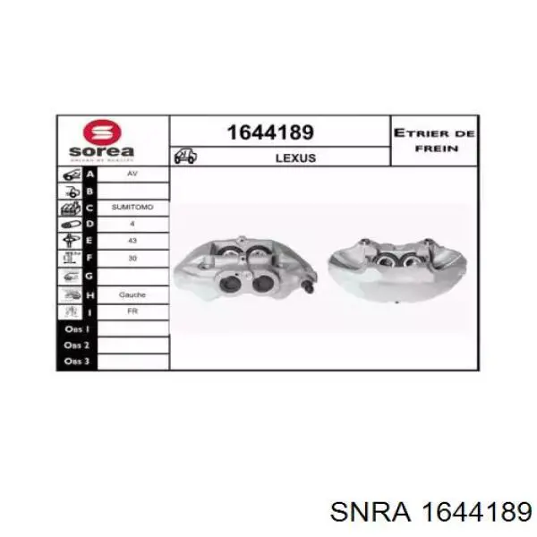 4775050120 Toyota Супорт гальмівний, передній, лівий