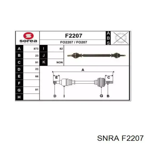Піввісь передня, права Ford 5018689 ціна, від 33.19 USD