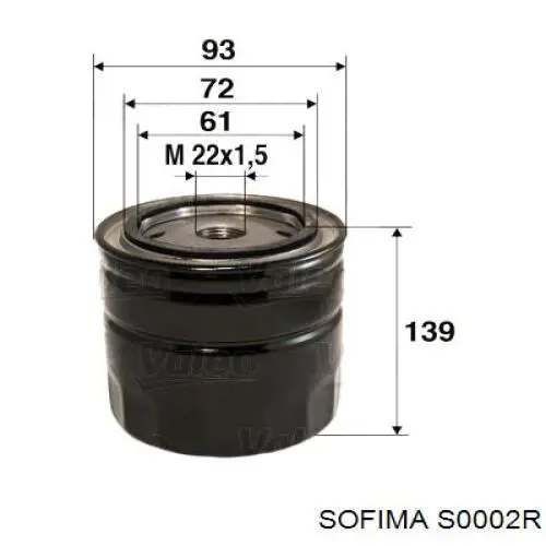 Масляний фільтр двигуна Sofima S0002R ціна, від 6.53 USD