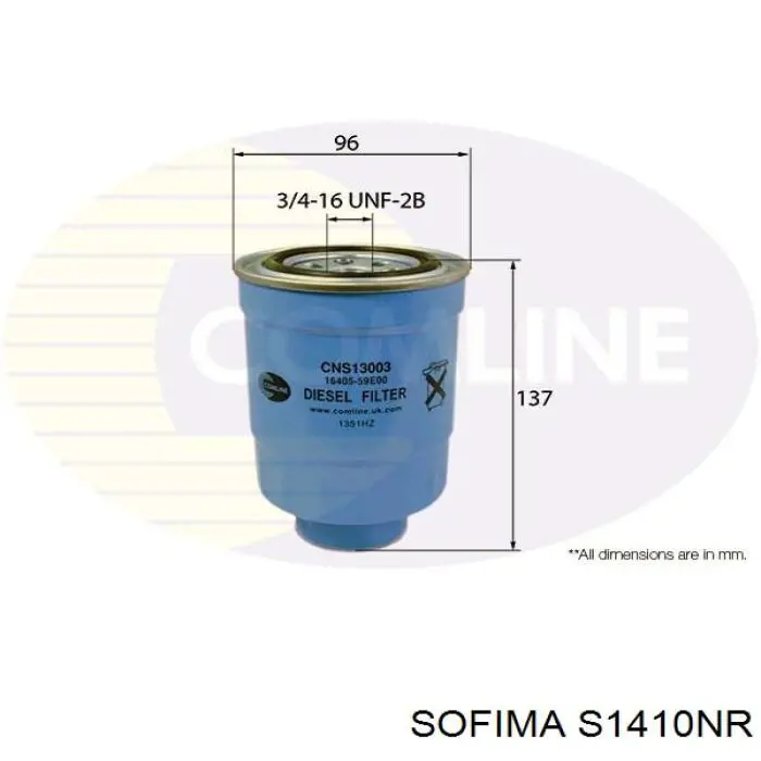 Фільтр паливний Sofima S1410NR