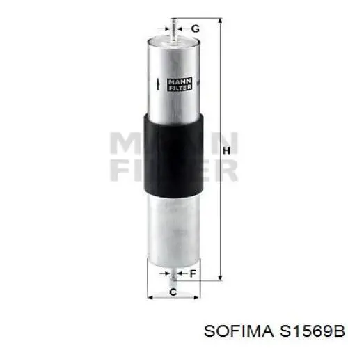 Паливний фільтр S1569B Sofima