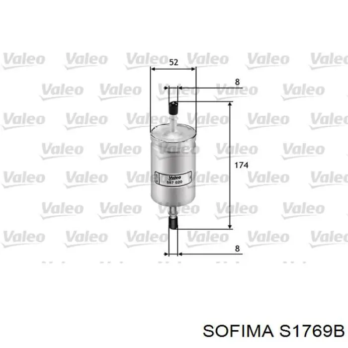 Фільтр паливний S1769B Sofima