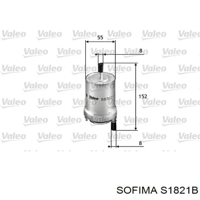 Паливний фільтр S1821B Sofima