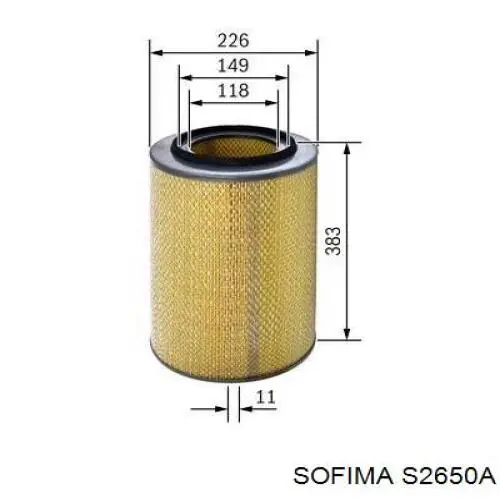 Фільтр повітряний S2650A Sofima