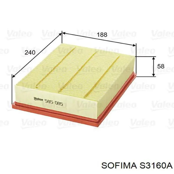 Фільтр повітряний S3160A Sofima