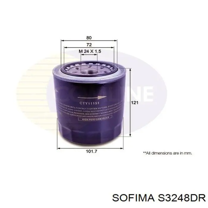 Масляний фільтр двигуна Sofima S3248DR ціна, від 10.34 USD