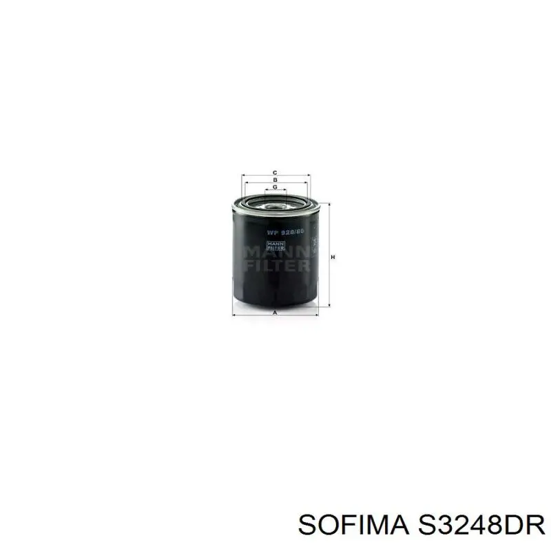 Фільтр масляний Sofima S3248DR