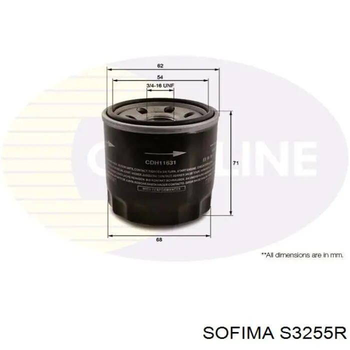 S3255R Sofima Фільтр масла