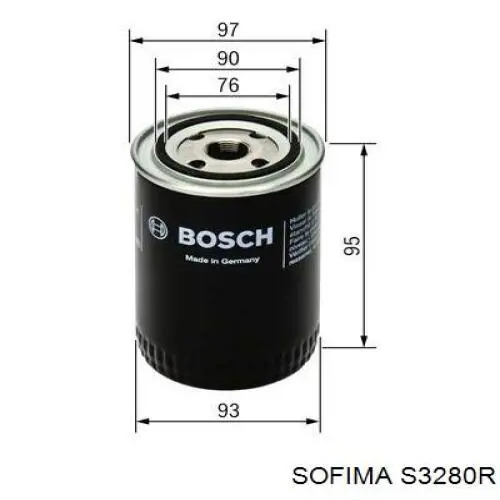 Фільтр масляний S3280R Sofima