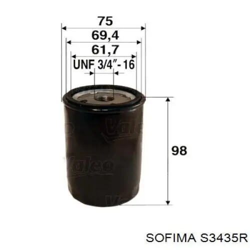 Масляний фільтр двигуна Sofima S3435R ціна, від 3.58 USD