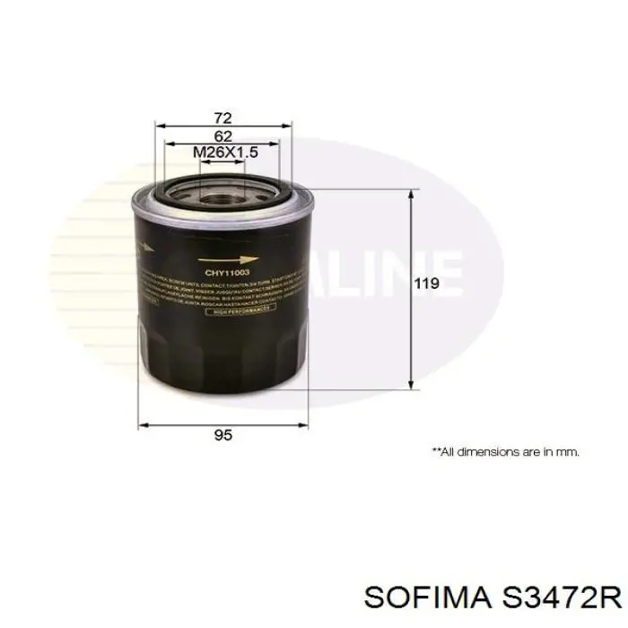 Масляний фільтр S3472R Sofima